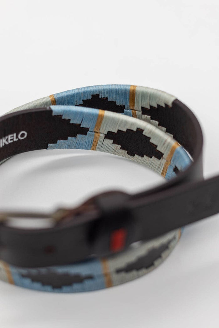 Custi Mikelo: Argentine leather belt Celeste
