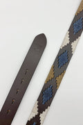 Custi Mikelo: Argentine leather belt Navy Hazelnut