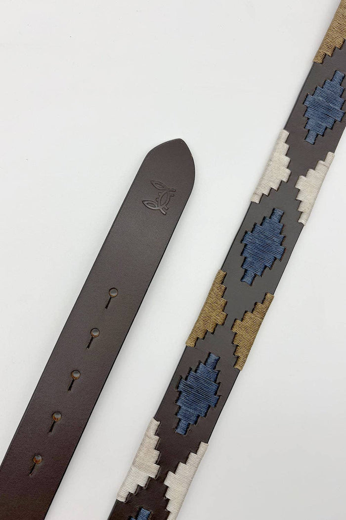 Custi Mikelo: Argentine leather belt Navy Hazelnut