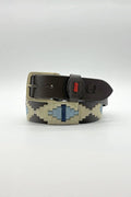 Custi Mikelo: Argentinian leather belt Beige Sky Blue