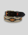 Custi Mikelo Argentinian Leather Polo Belt Beige/Orange