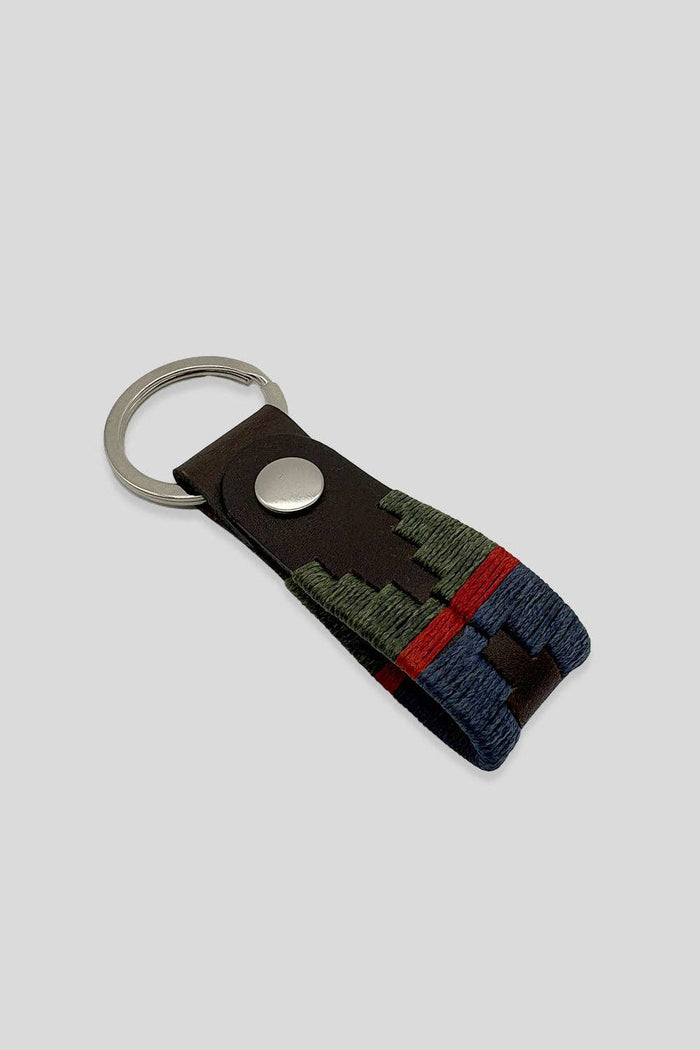 Custi Mikelo Argentinian Navy/Green/Red Leather Keychain