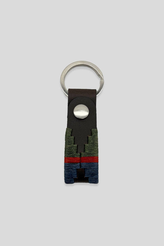 Custi Mikelo Argentinian Navy/Green/Red Leather Keychain