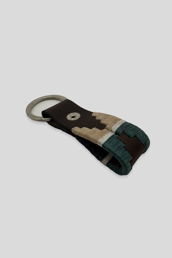 Custi Mikelo Argentinian Turquoise/Navy Leather Keychain