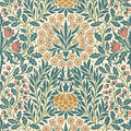 Daisy & Oak Wallpaper - Madder / Teal