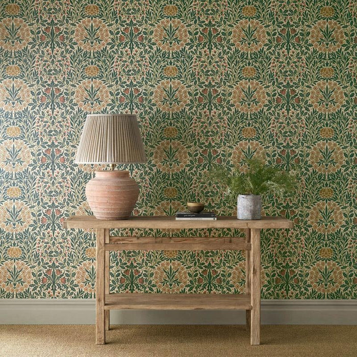 Daisy & Oak Wallpaper - Madder / Teal