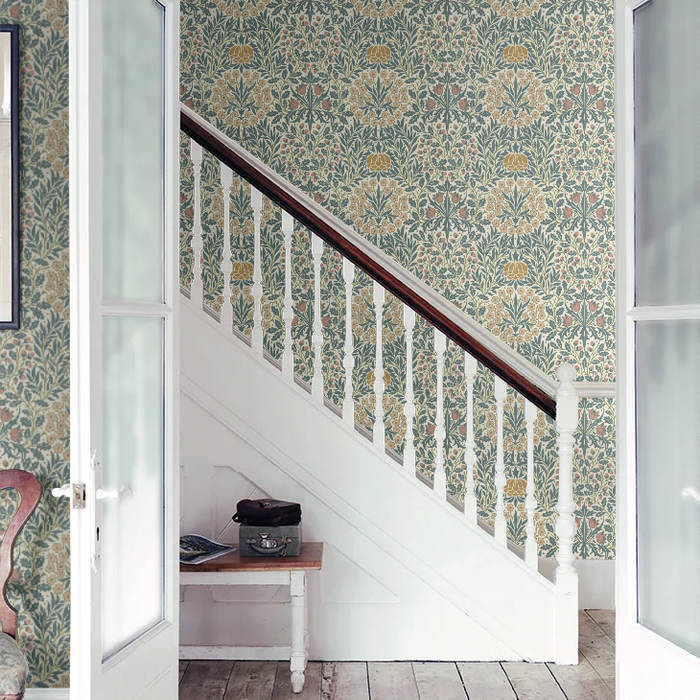 Daisy & Oak Wallpaper - Madder / Teal
