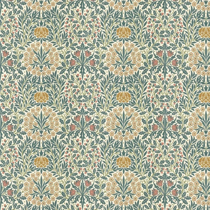 Daisy & Oak Wallpaper - Madder / Teal