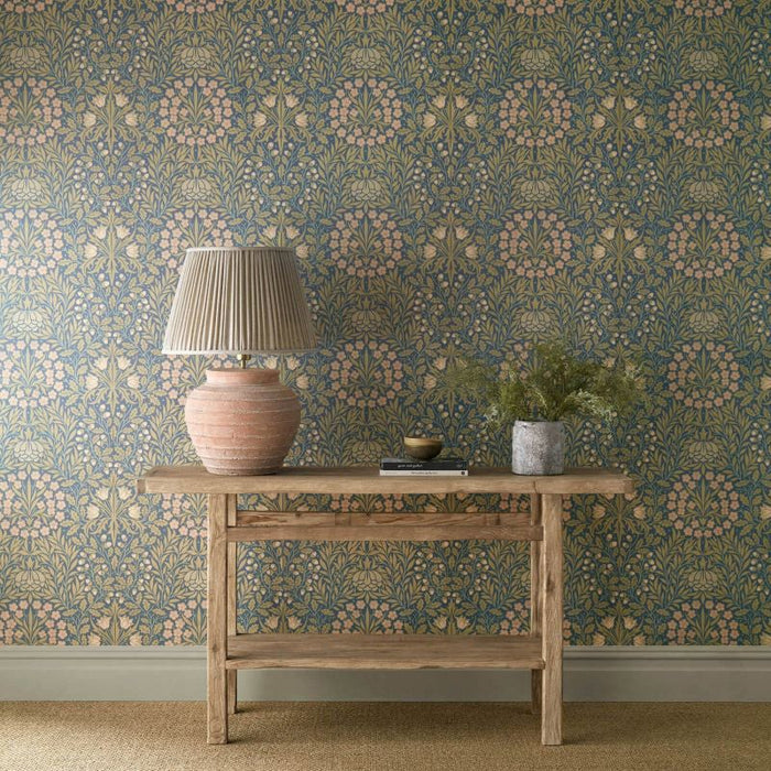 Daisy & Oak Wallpaper - Powder Blue / Blush
