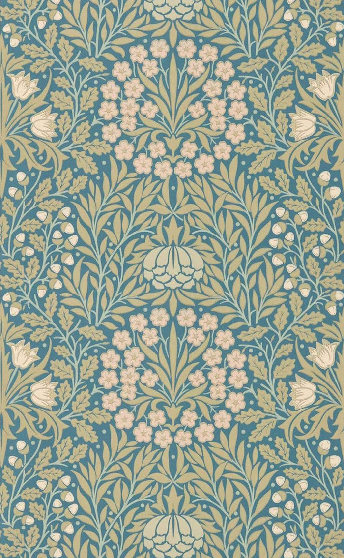 Daisy & Oak Wallpaper - Powder Blue / Blush