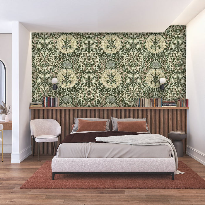Daisy & Oak Wallpaper - Sage / Forest