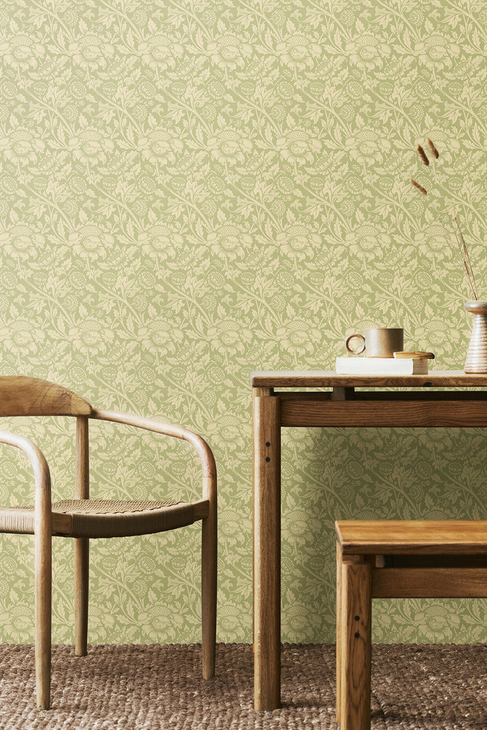 Damask Trail Wallpaper - Bamboo