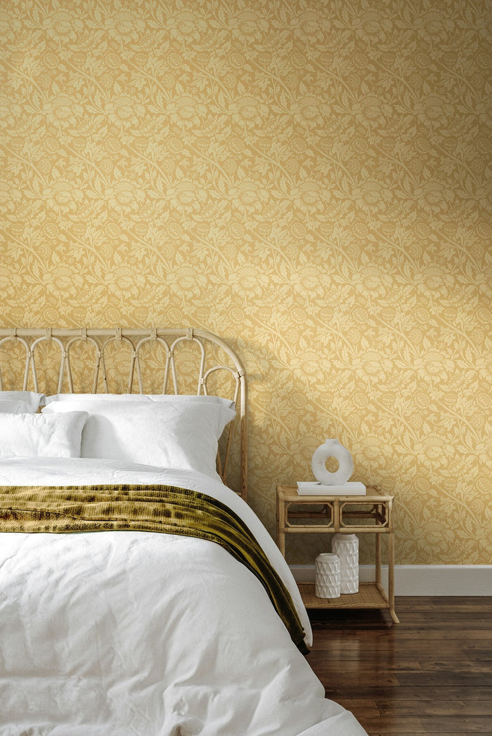 Damask Trail Wallpaper - Gold