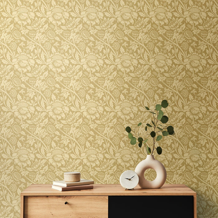 Damask Trail Wallpaper - Hemp