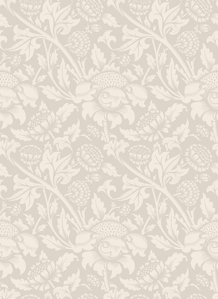 Damask Trail Wallpaper - Stone