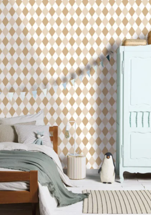 Danser Harlequin Wallpaper - Coffee & Latte