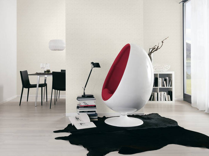 Deco Fanfare Heavy Weight Vinyl Wallpaper  - White