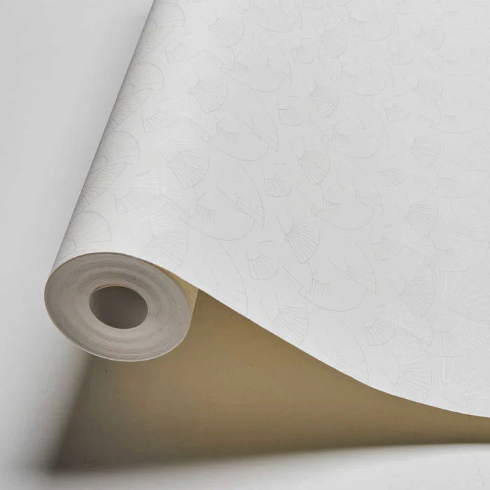 Deco Fanfare Heavy Weight Vinyl Wallpaper  - White