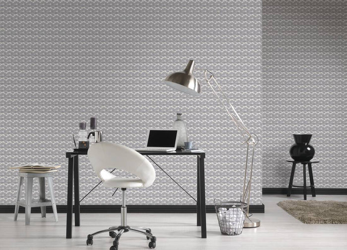 Deco Fanfare Heavy Weight Wallpaper - Black