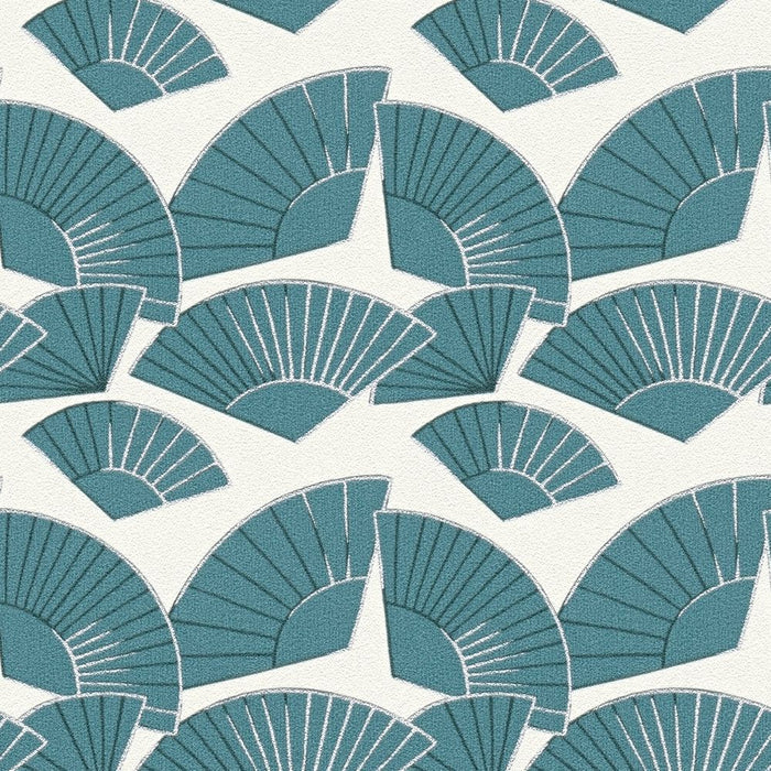 Deco Fanfare Heavy Weight Wallpaper - Green/White