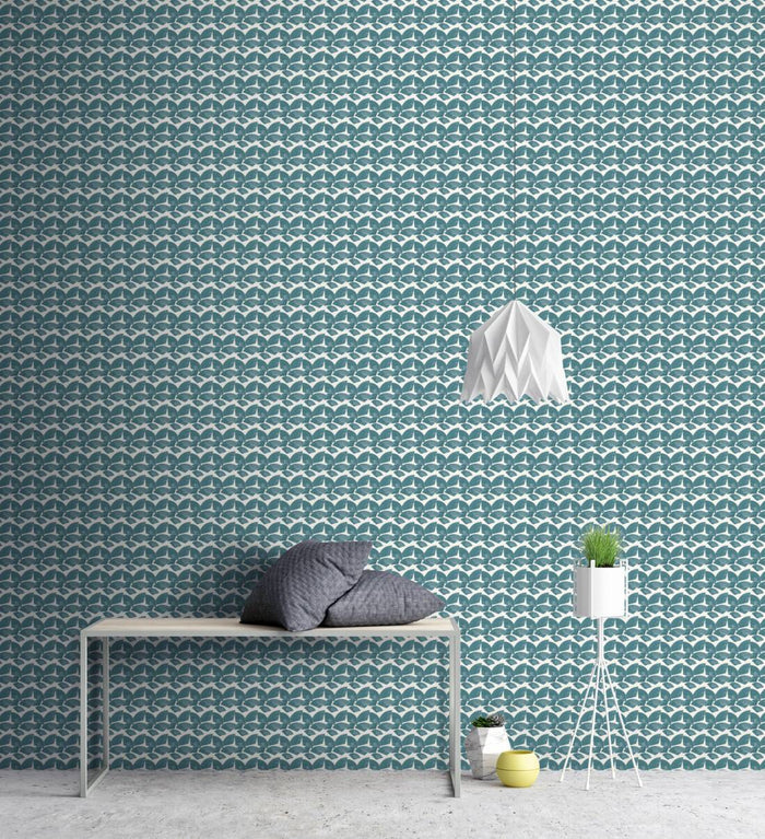 Deco Fanfare Heavy Weight Wallpaper - Green/White