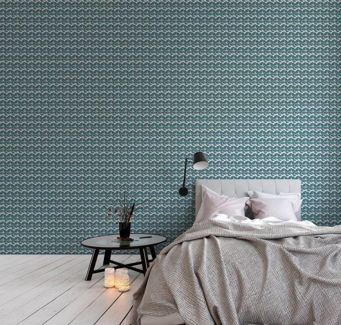 Deco Fanfare Heavy Weight Wallpaper - Green/White