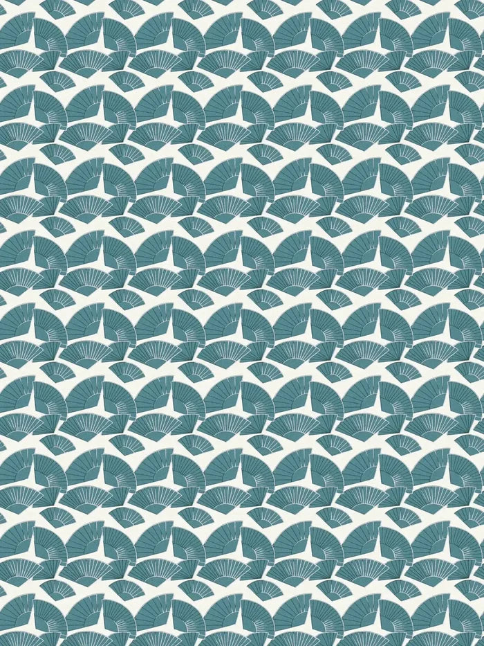 Deco Fanfare Heavy Weight Wallpaper - Green/White