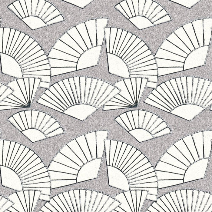 Deco Fanfare Heavy Weight Wallpaper  - Grey