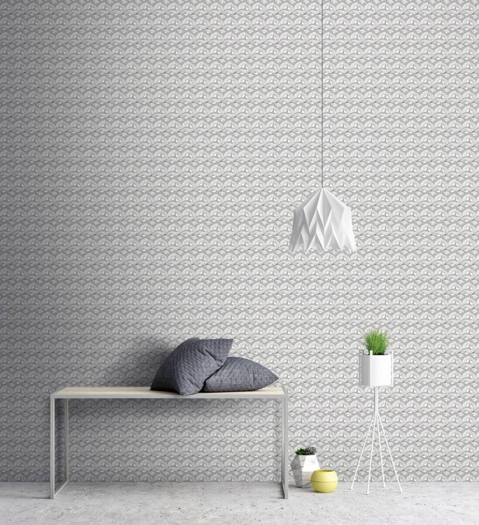 Deco Fanfare Heavy Weight Wallpaper  - Grey