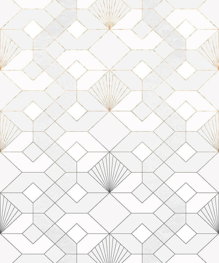 Deco Obsidian - Grey - Custom Sized Wallpaper Mural (per m2)