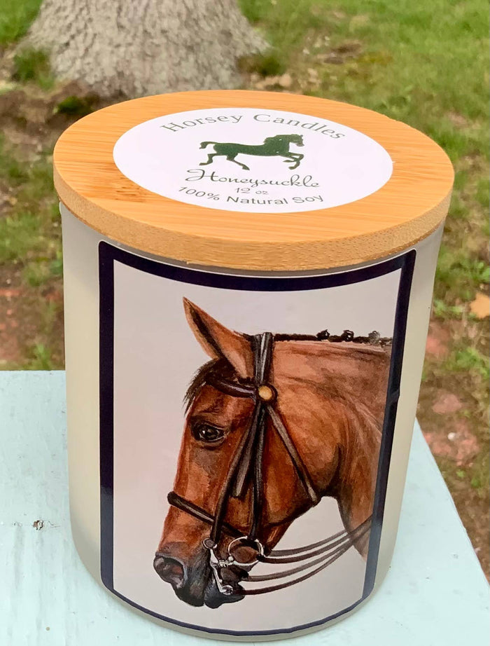 Designs by Frederique - Elegant Dressage Horse Head Candle “I Love Paris “