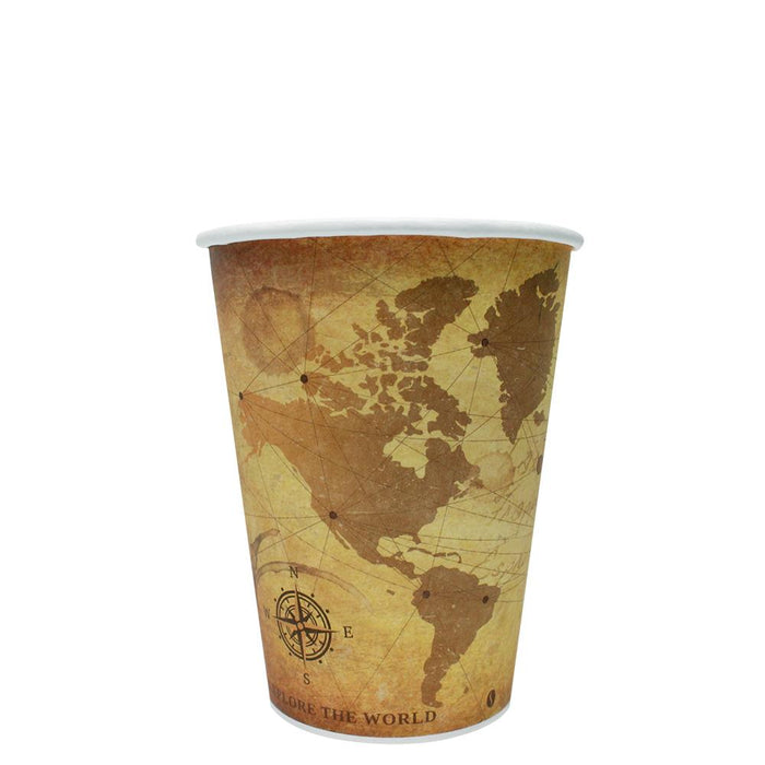 Disposable Coffee Cups - 12oz Paper Hot Cups - Atlas (90mm) - 1,000 ct-Karat-Restaurant Supply Drop