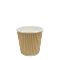 Disposable Coffee Cups - 4oz Ripple Paper Hot Cups - Kraft 62mm) - 500 ct-Cups & Lids-Karat-Restaurant Supply Drop