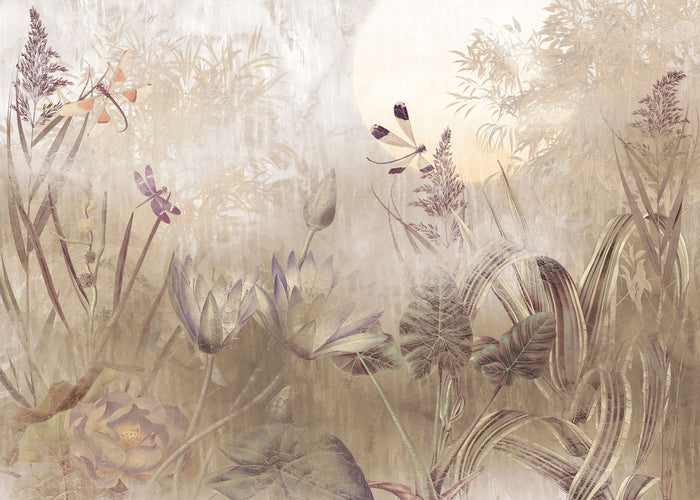 Dragonfly Pond - Custom Sized Mural Wallpaper (per m2)