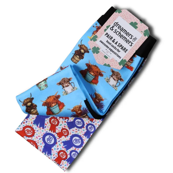 Dreamers & Schemers Highland Cow Pair & A Spare Socks