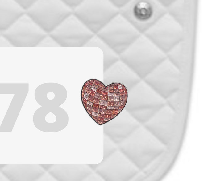 DuBois Cheval Disco Heart Number Pin Charm