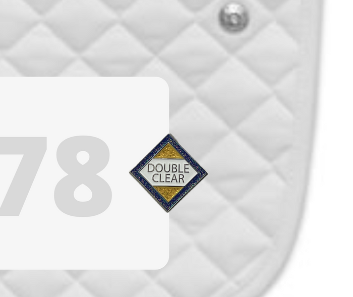 DuBois Cheval Double Clear Number Pin Charm