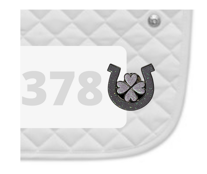 DuBois Cheval Horseshoe Clover Number Pin Charm