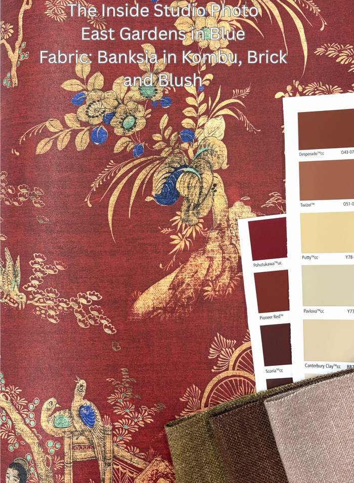East Gardens Wallpaper - Brick Red