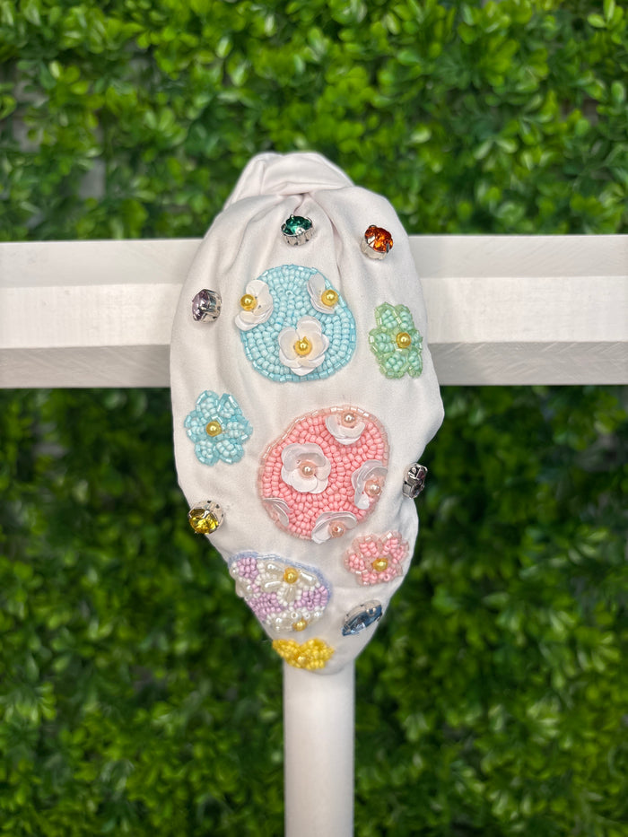 Easter Egg Seed Bead & Rhinestones Headband