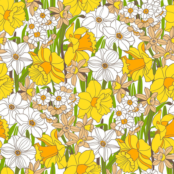 Easter Parade - Custom Sized Wallpaper Mural (per m2) - White Multi