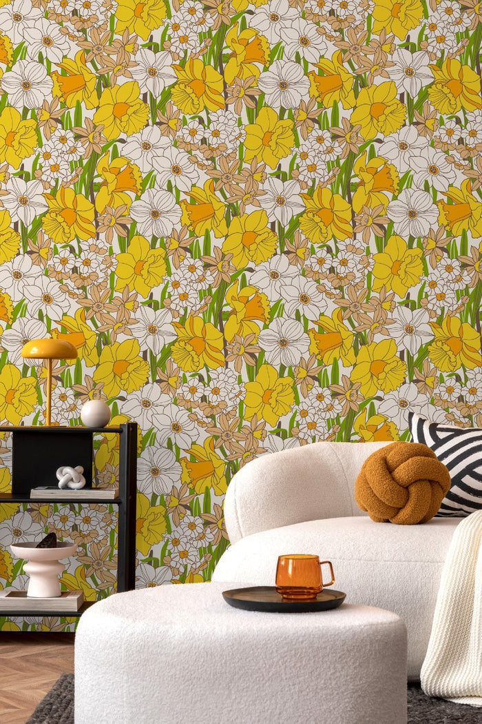 Easter Parade - Custom Sized Wallpaper Mural (per m2) - White Multi