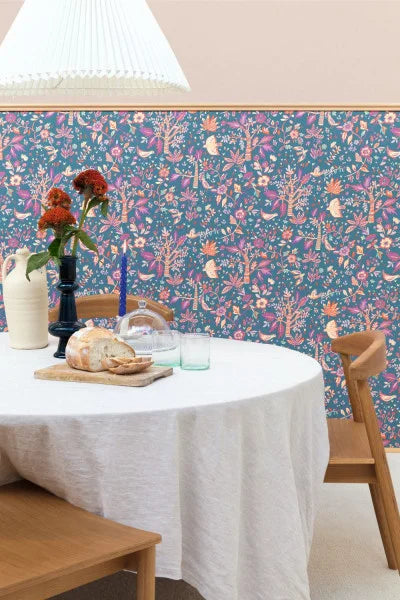 Echappee Vinyl Wallpaper - Bleu Celeste