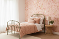 Echappee Pêche de Vigne - Girls Bedroom Green Wrought Iron Bed
