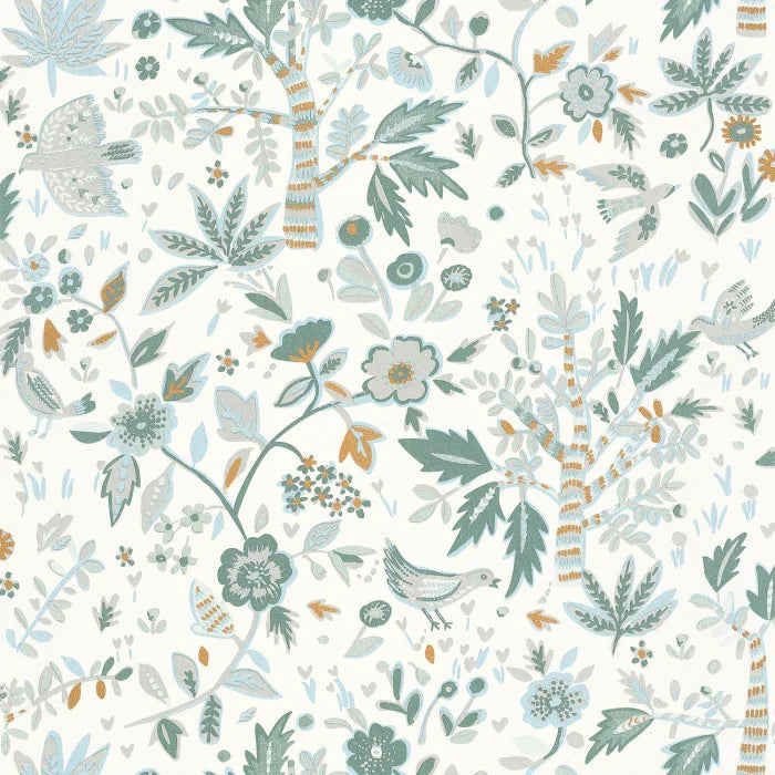 Echappee Vinyl Wallpaper - Vert Opaline