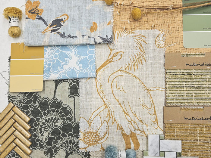 Egrets Florence Broadhurst Wallpaper - Macadamia
