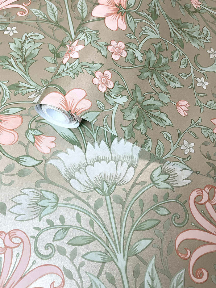Emiliana - Trailing Floral Wallpaper - Champagne - Last Roll