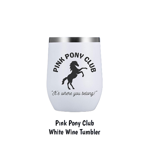 Equine & Design Pink Pony Club Steel Wine Tumbler