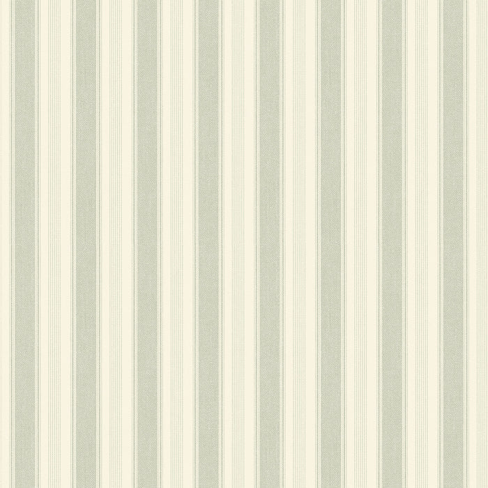 Erik Stripe Classical Wallpaper – Foggy Green