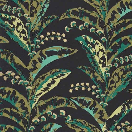 Escapade Epopee Vinyl Wallpaper -  Black Green - Discontinuing
